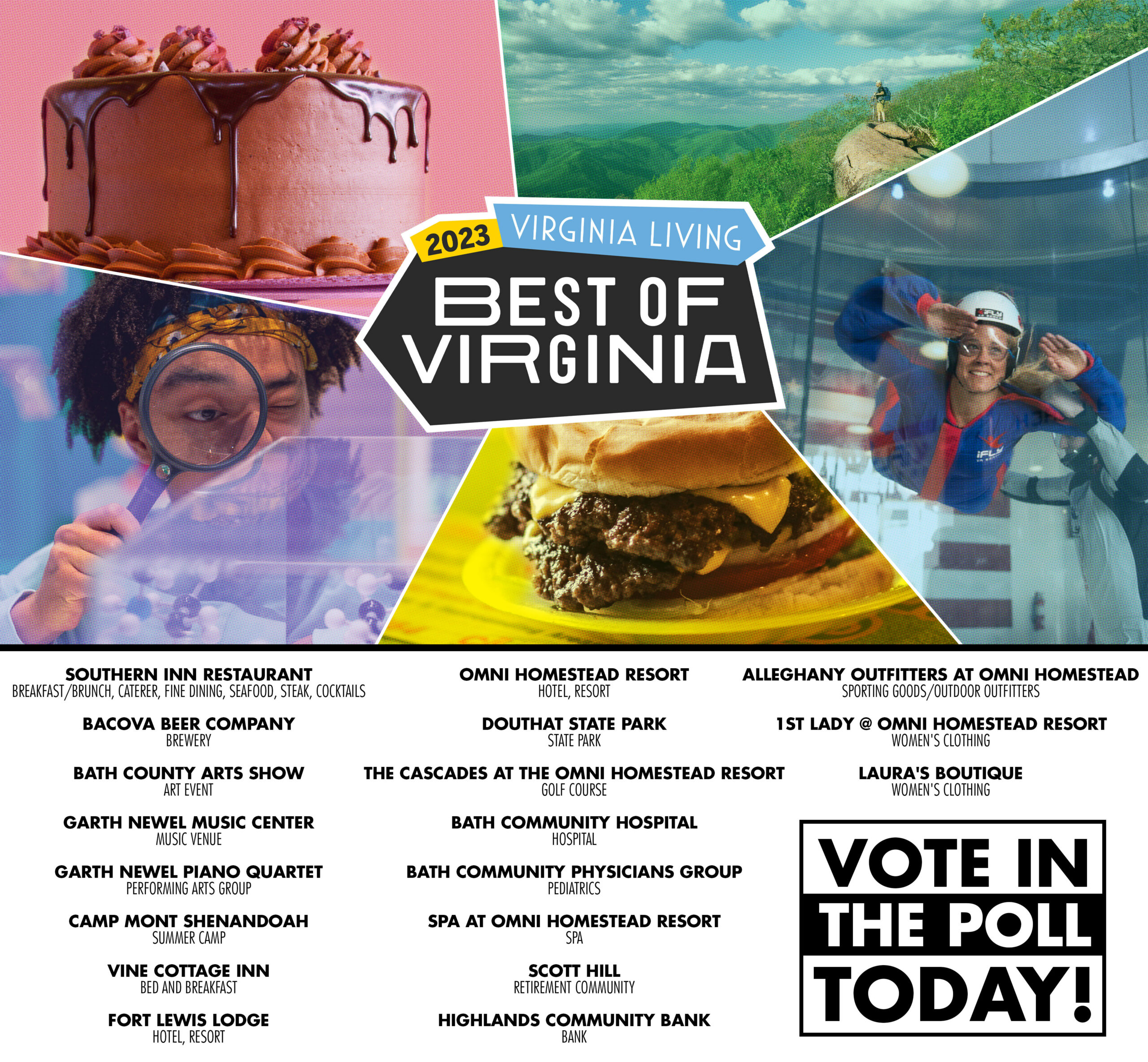 2023 Virginia Living Best of Virginia Bath County Chamber of Commerce